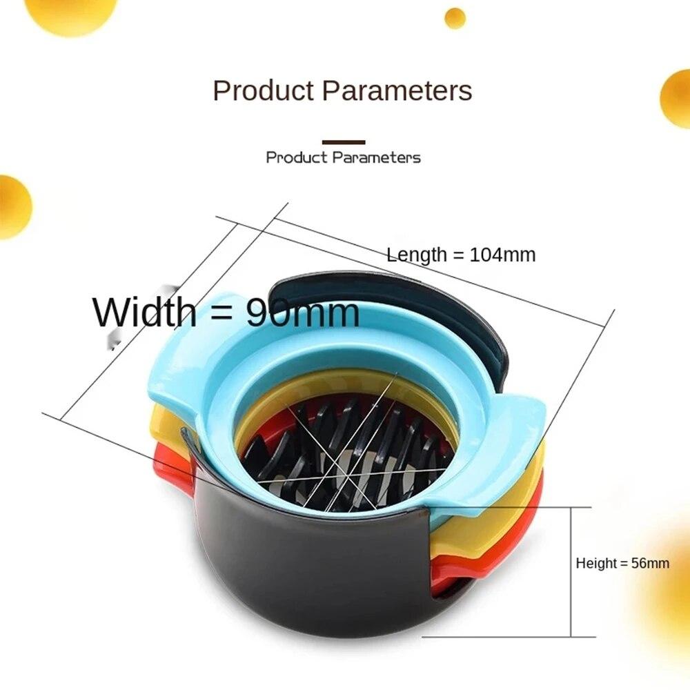 Eggskjærer Multifunksjonell eggskjærer 3 i 1 kjøkkenutstyr Husholdningskjøkken Eggverktøy Kjøkkentilbehør