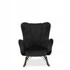Scandinavian Vika Wing Chair, Rocking, On Runners, Family Meble, Black Velvet