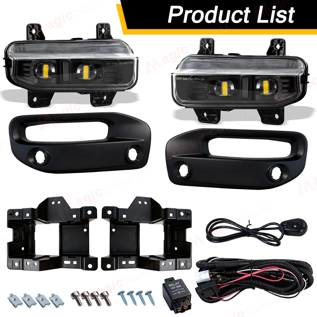 LED Fog Lamps For Dodge Ram 2500 3500 Car Front Bumper Headlights DRL Daytime Running Lights 12V