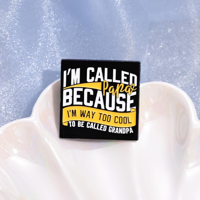 Contemporary Square Geometric Brooch With Letter Design Unique Painted Accent For Fashionable Outfits