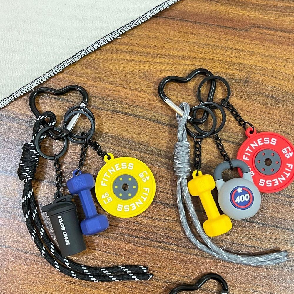 Heart Buckle Barbell Plates Bag Hanging Mini Simulation Dumbbells Keyring  Gifts