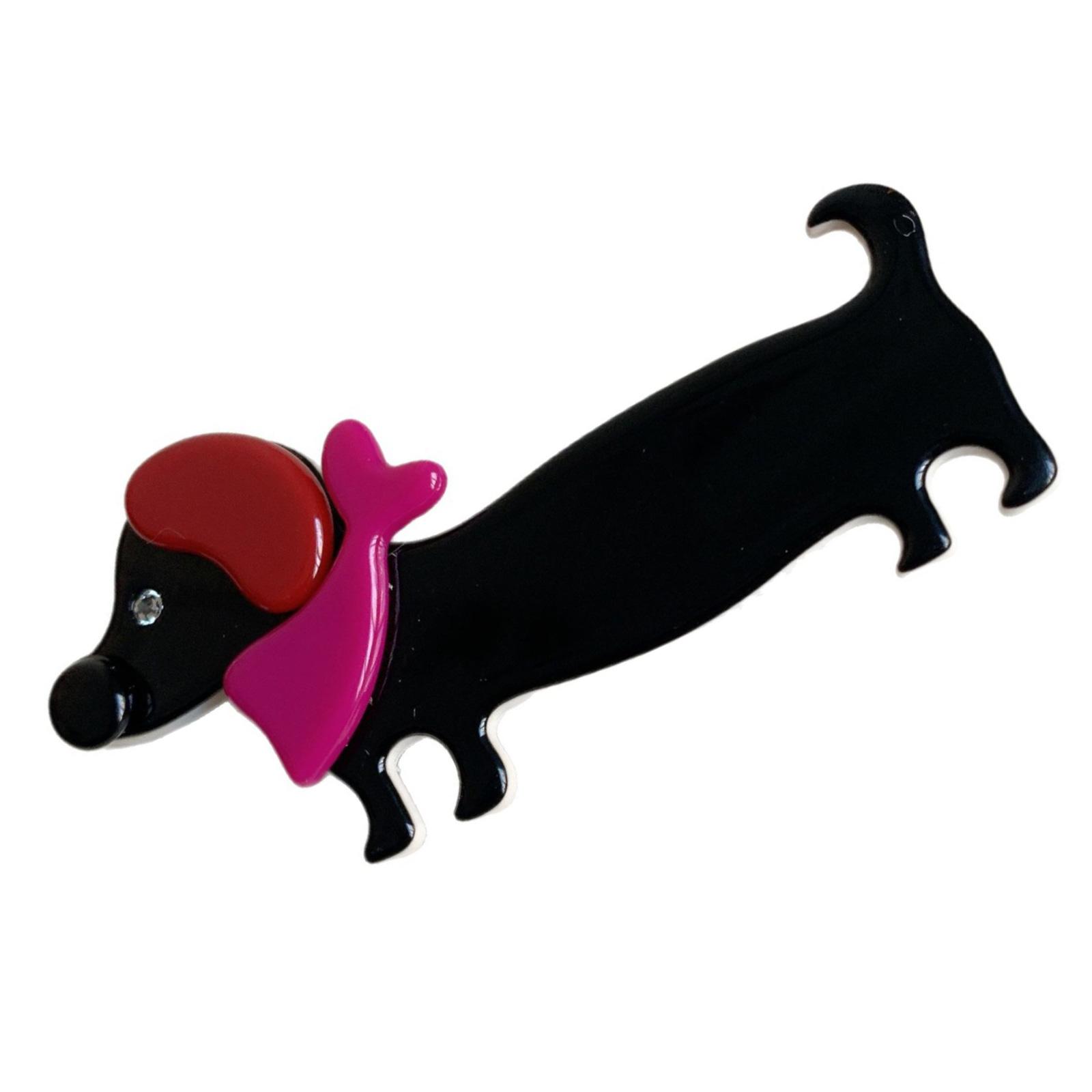 

Fun Dachshund Hair Clip for Women Girl Fashionable Acetate Hair Clip Hair Styling Tool Decorative Side Clip for Student чорний