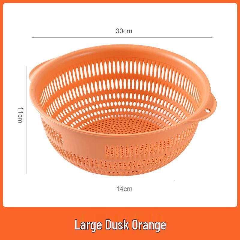 Three-Piece Kitchen Set: Vegetable Washing Basket, Drain Basket, and Fruit Plate