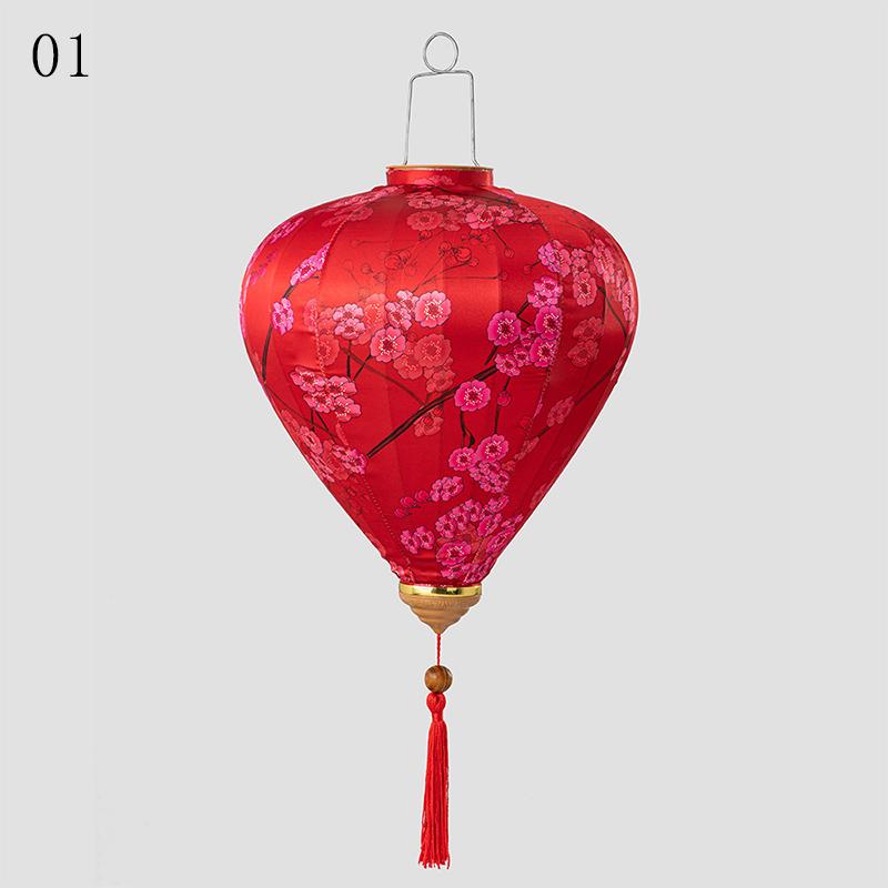12/14 Inch Chinese Style Traditional Lantern Satin Silk Palace Lantern Vietnam Mid Autumn Festival New Year Party Decor Lanterns