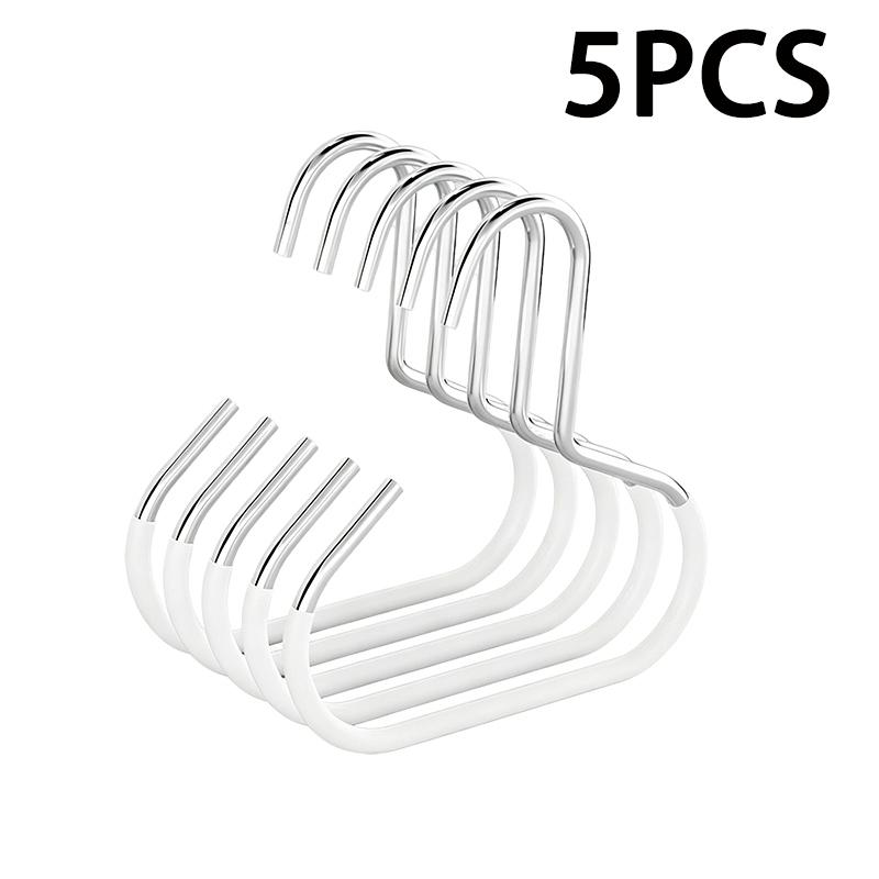 Stainless Steel S Shaped Hanging Hooks Non Slip Dipped Coating Wide Opening For Closet Organizing Hanging Bags Clothes Hats