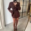 2025 Blazers European and American New Waist Hugging Temperament Women clothes Button Lapel Pocket Long sleeve Short coat