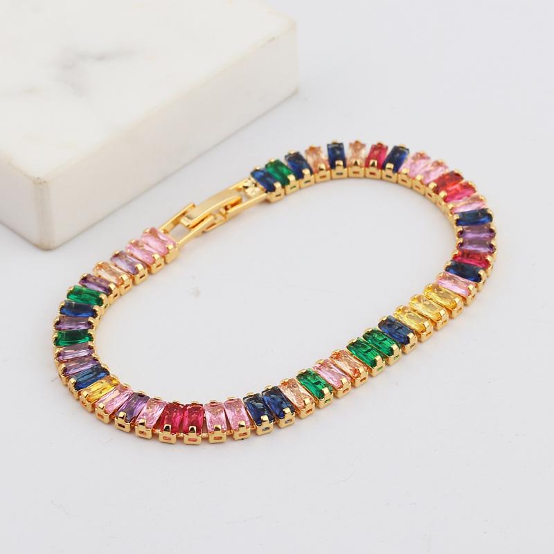Iced Out Zircon Tennis Bracelet For Women Luxury Shiny Crystal Bracelets Hand Chain Hippie Trendy Accessories Jewelry Gifts