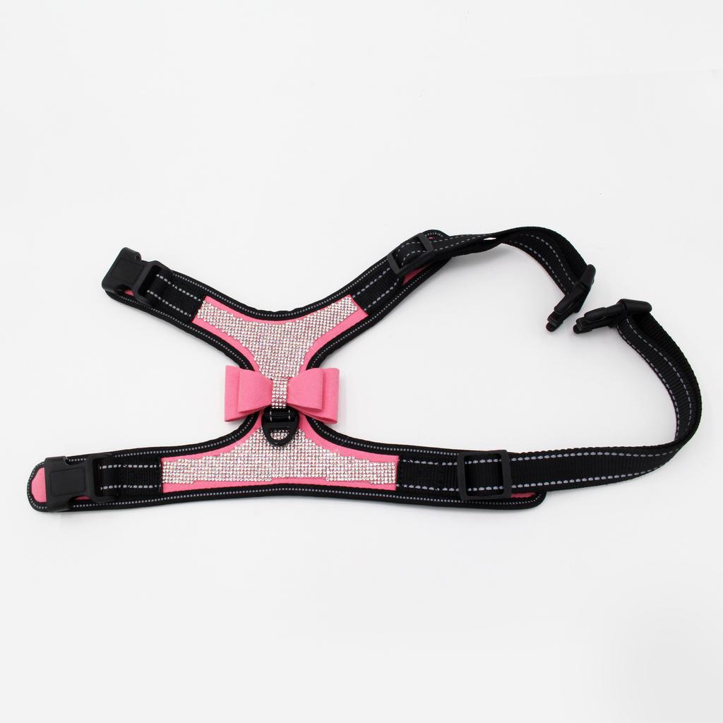 Popular Rhinestone Pet Chest Strap Punch Dog Chest Strap Reflective Nylon Strap Dog Leash