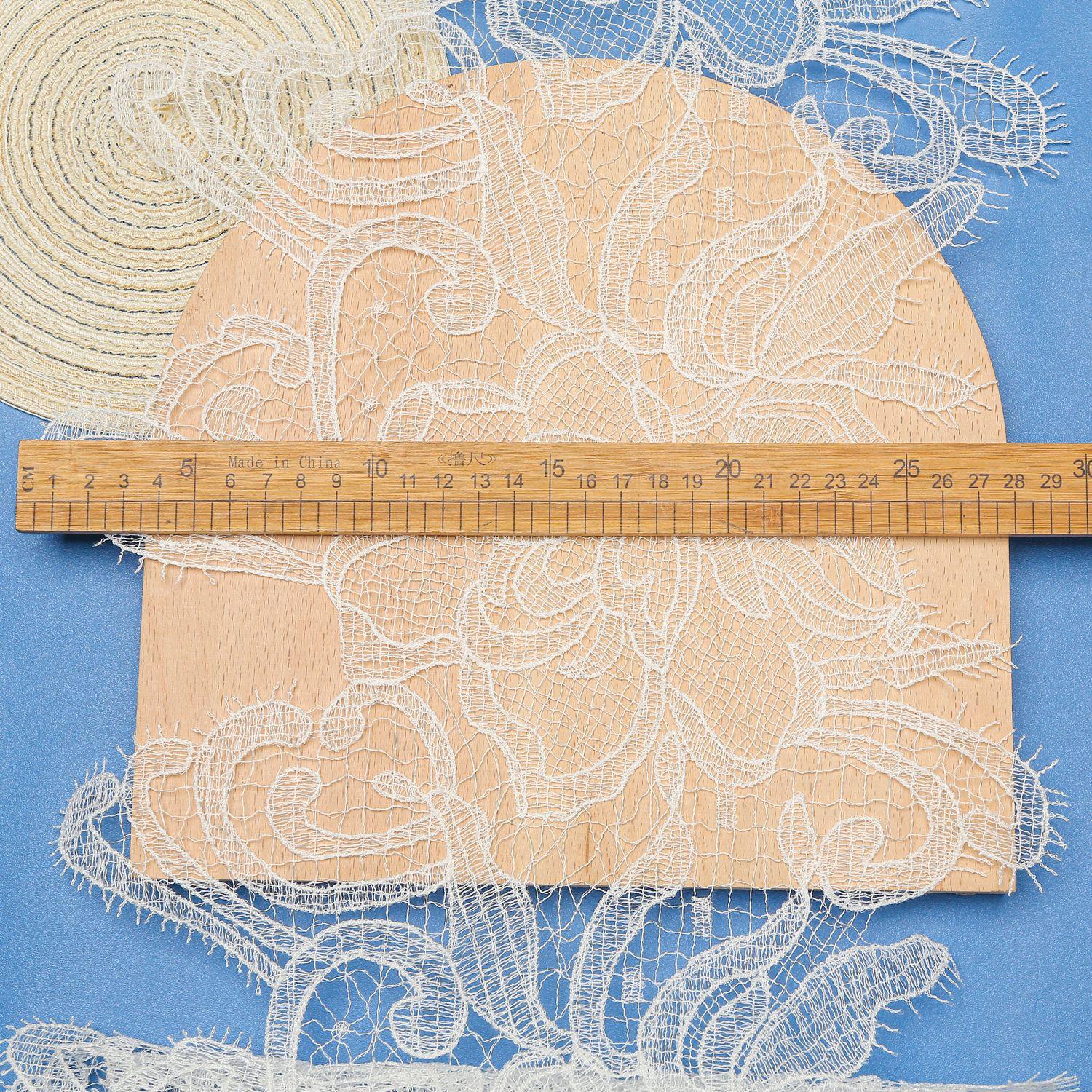 

Hollow Fish Thread Water Soluble Barcode Lace Lace Lolita Clothing Accessories Wedding Dress Accessories Lace White * 30cm * Shoot in multiples of 22 yards