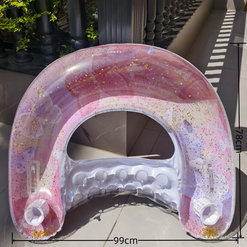 New Arrival Adult Inflatable PVC Water Lounger - Striped Mesh Floating Hammock