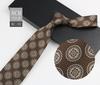 Men'S Tie British Retro Dark Brown Coffee Gold Striped Gentleman'S Suit Shirt Dress Professional High-End Hand Style