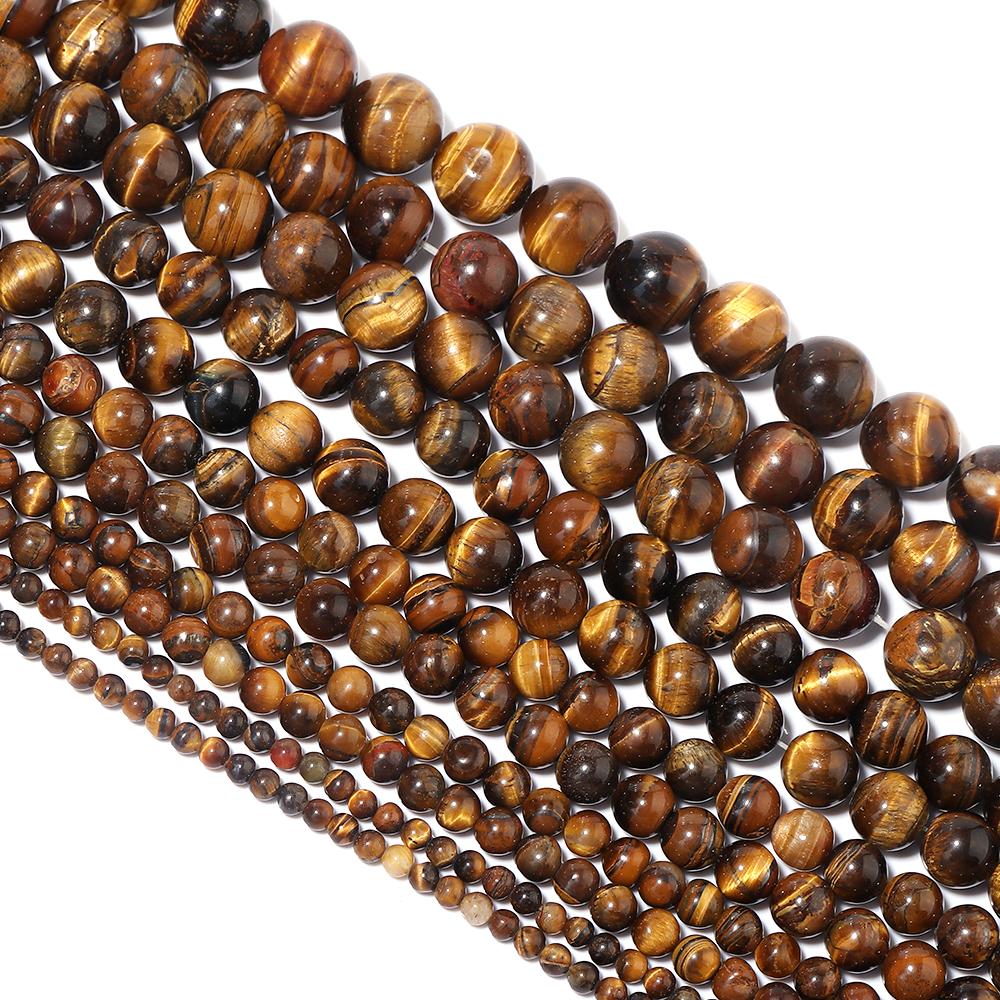 35-60pcs Natural Stone Beads Tiger Eye Amazonite Agates Angelite Quartz Lava Beads Loose Beads For Jewelry Making DIY Bracelet