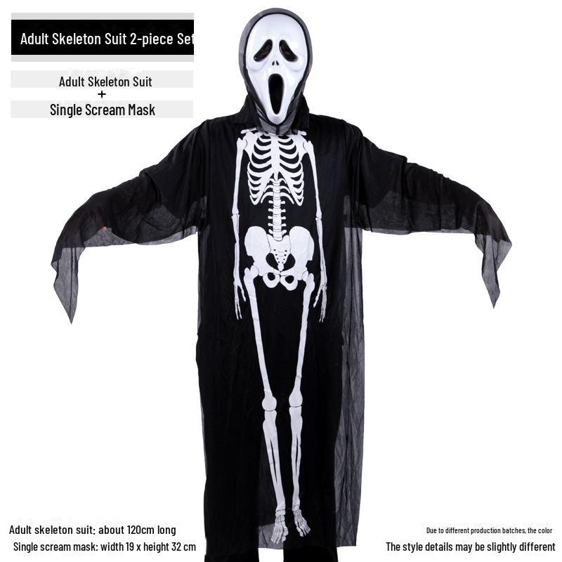 

Костюмы для Хэллоуина и фестивалей, костюмы призрака-черепа, маскарадные костюмы, перчатки-черепы и наряды для карнавальных представлений. One Size