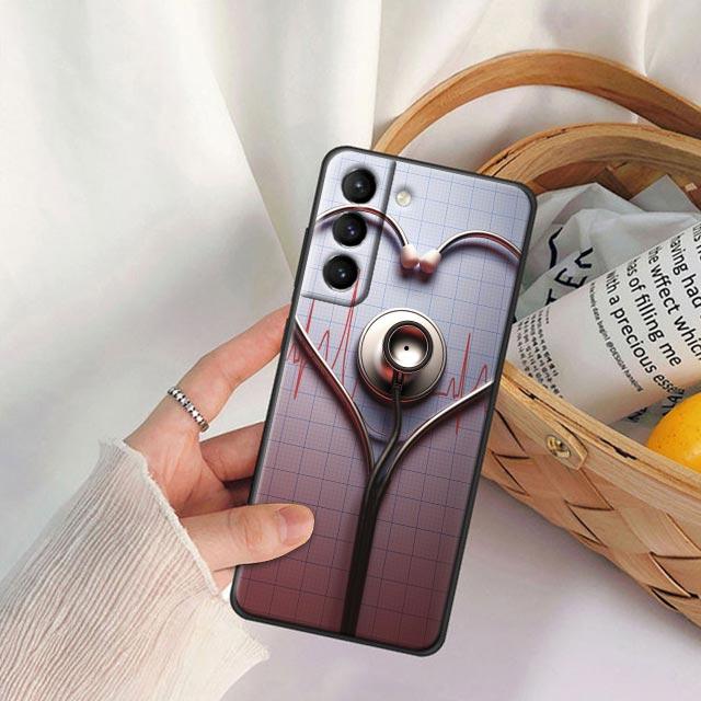 Nurse Medical Medicine Health Heart Stethoscope Phone Case For Samsung Galaxy S24 S23 Ultra 5G S26 S21 FE S25 5G S22 Plus Covers