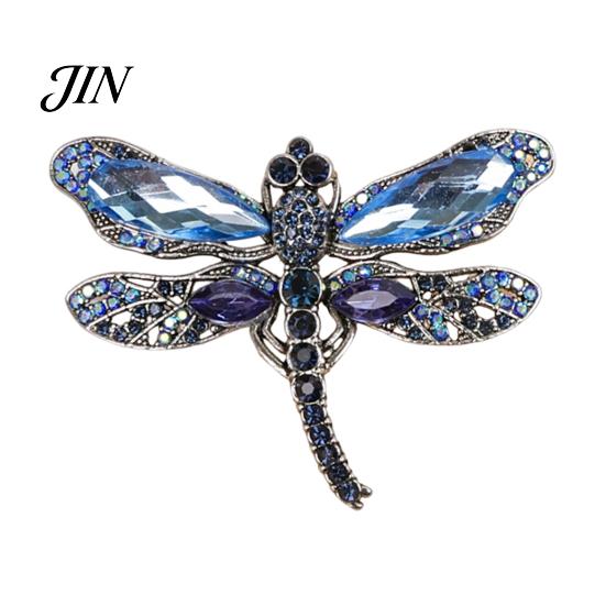 Secure Clasp Brooch Dragonfly Brooch, Sparkling Rhinestones Lapel Pin with Strong Buckle Everyday Wear Design, Electroplating Anti-Oxidation
