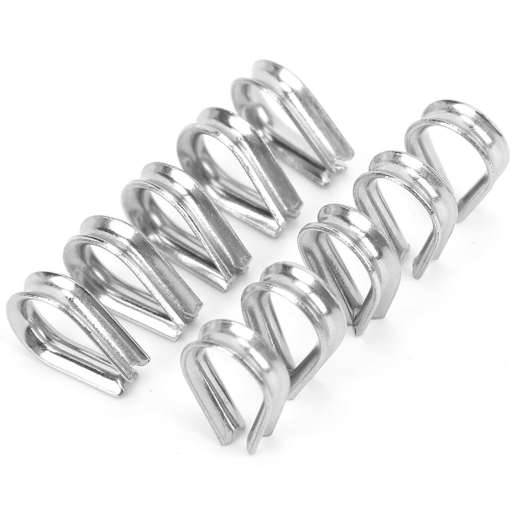 2MM Stainless Steel Boat Wire Rope Clamps Metal Cable Protective Ring Thimbles Clamps