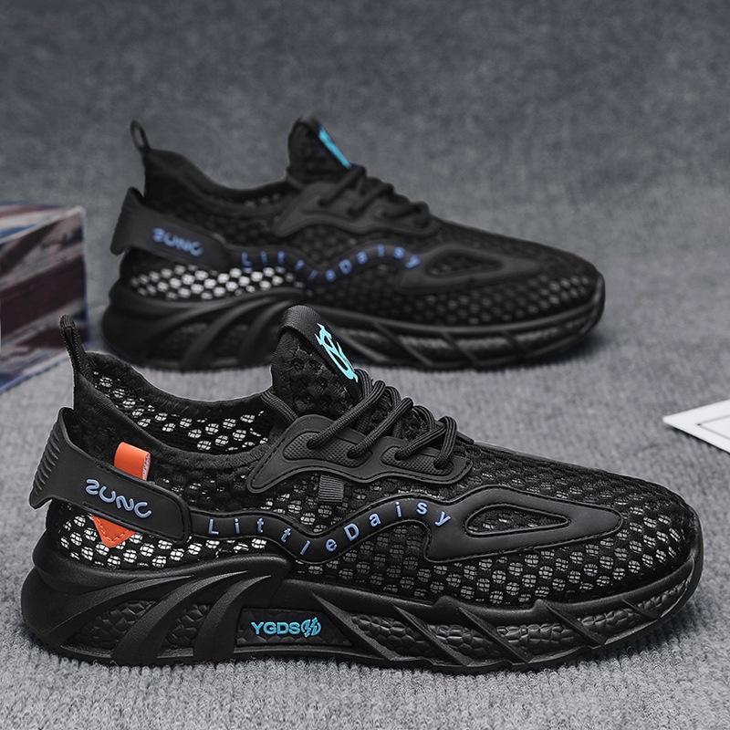 Large net hollow men's shoes summer 2025 new breathable mesh sports trendy shoes men's quick-drying river wading shoes