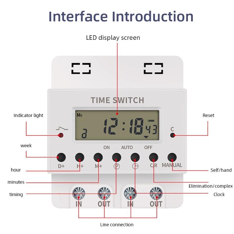 KG316T Timer Convenient & Easy to Use Timing Switches  with Large Display Flame Retardant Timing Switches for Farm