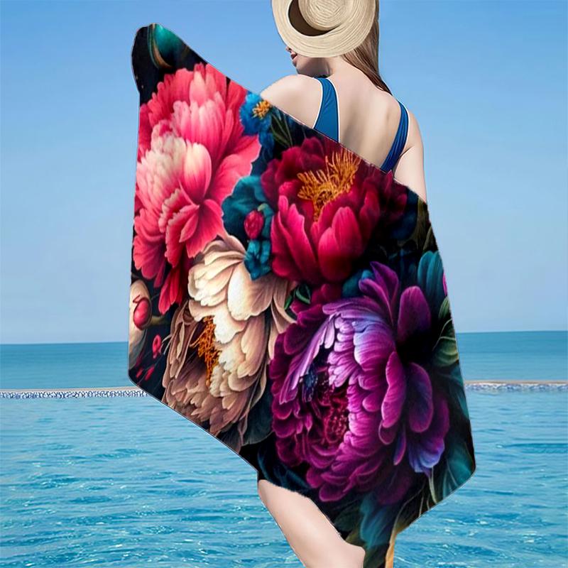 Floral Elegance In Bloom Beach Towel, Super Soft Microfiber, Gift for Her/Him, Birthday, for Pool, Beach, Travel, Home Decor Fan gifts
