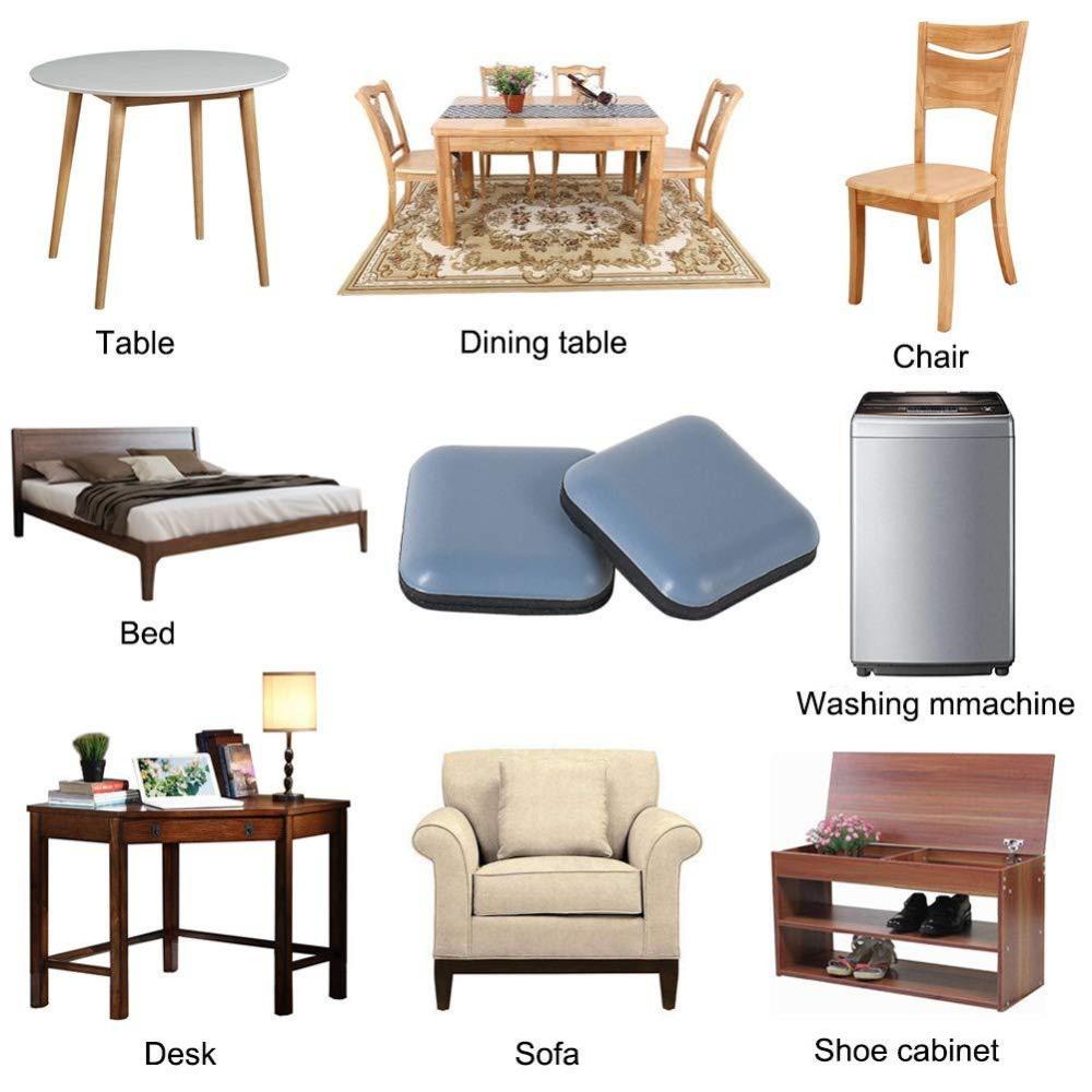 Furniture Moving Pads 20PCS PTFE Sliders Square Gliders for Chair Legs Sofa Table Home Floor Protection Hardware Rubber Feet