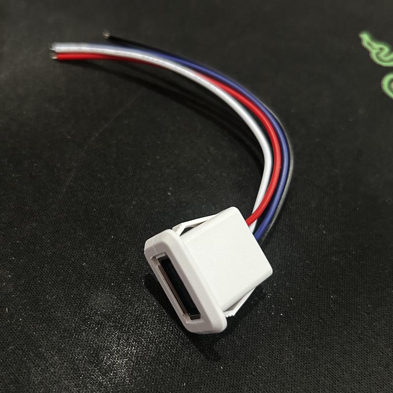 Waterproof USB 2.0 Female Charging Port for Desk Lamp or Precision Instrument with Cable