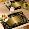 4pc [Elegant Placemats] The Elegant Golden Linen Placemats Are Suitable for Kitchen Dining and Coffee Heat-resistant Placemats