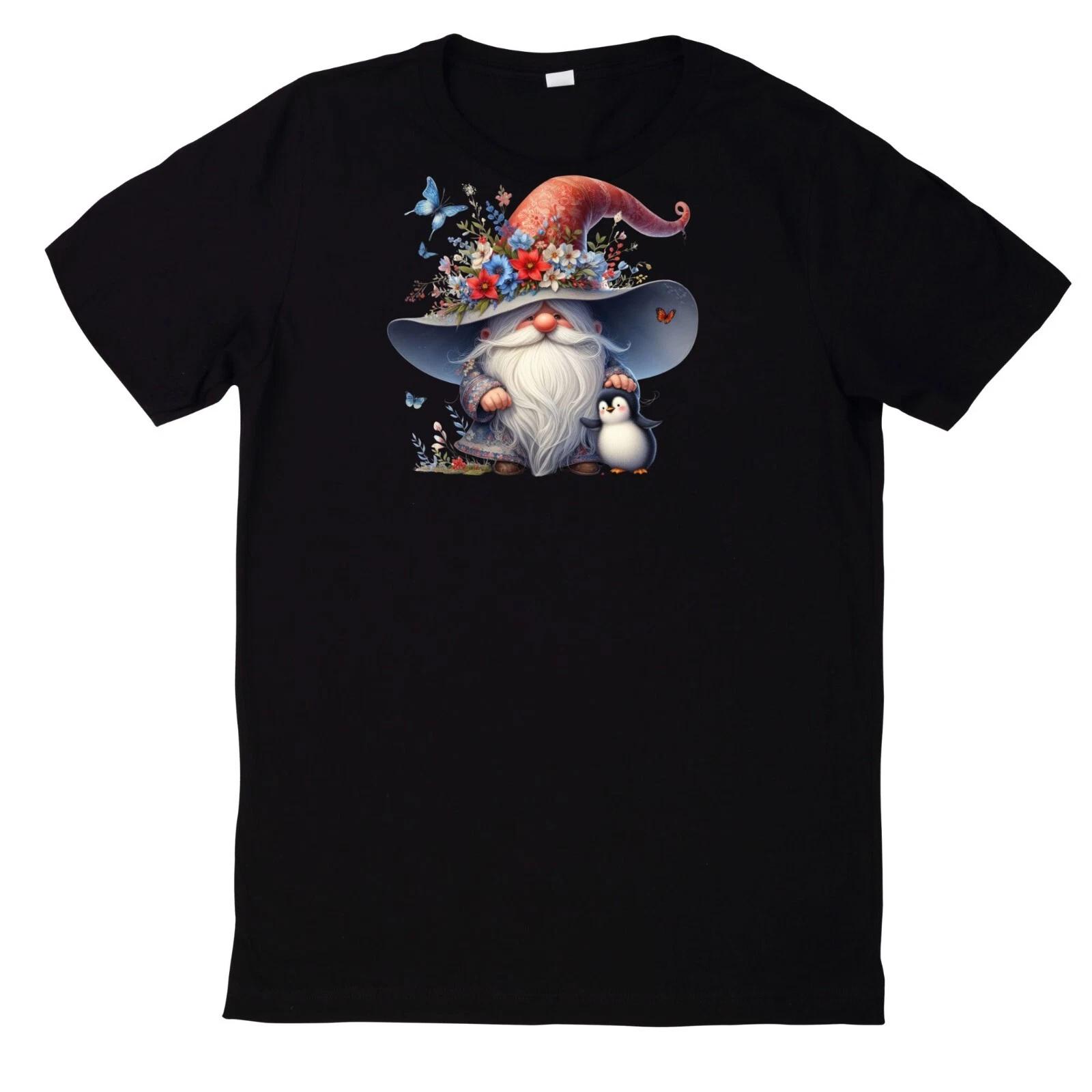 T-Shirt Lustiges Zwerg und Tier Motiv Baumwolle XS