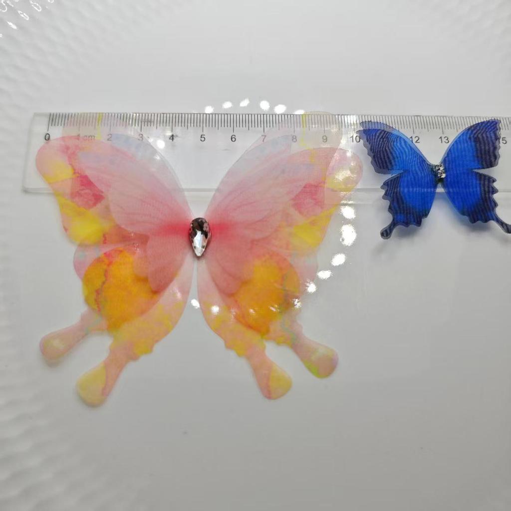 10CM 4-Layer Tulle Butterfly Hair Clip for Hats, Shoes & Clothing Accessories