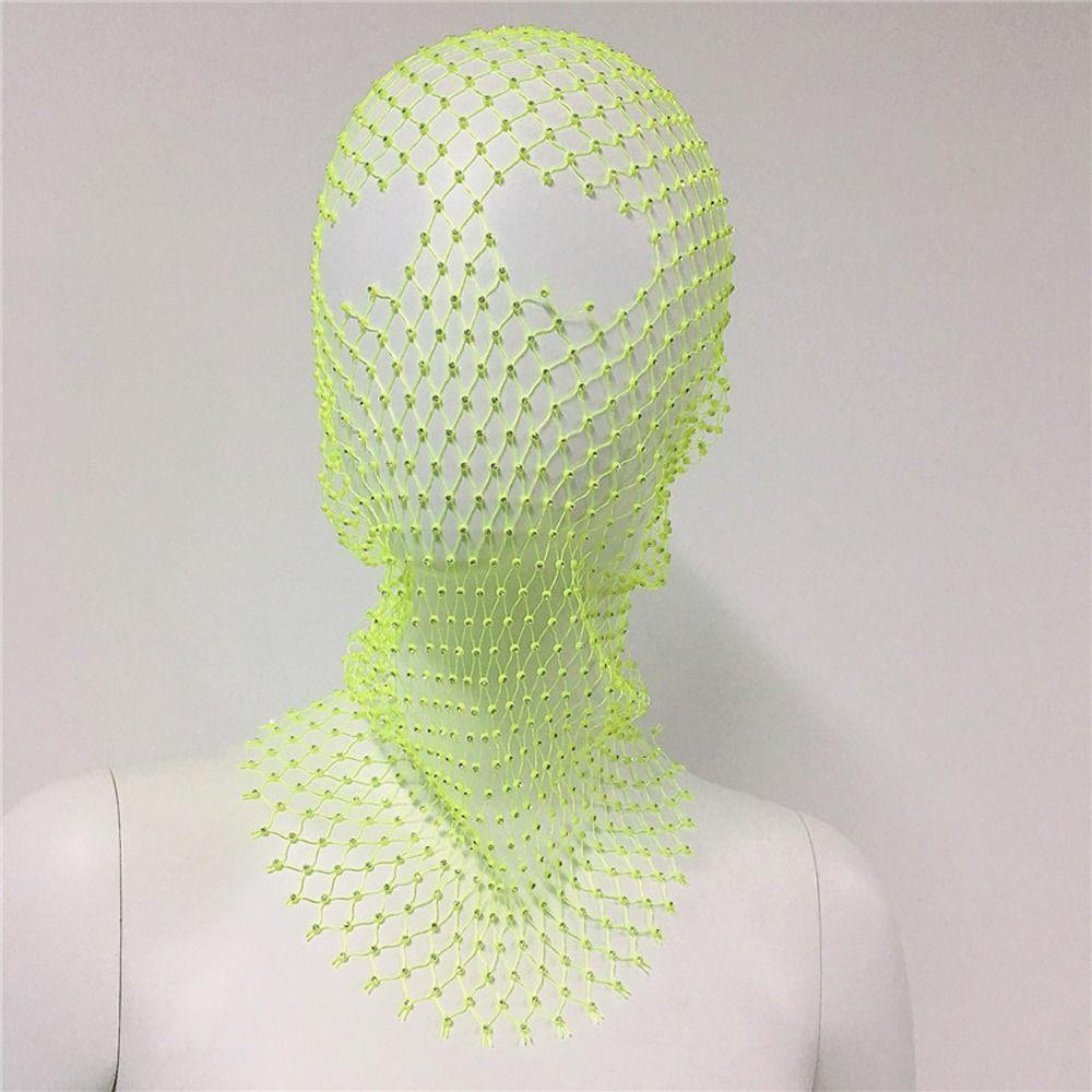 Maske Turban Hut Zirkon Kopfwickel Strass Gitter Schleier Netz-Kopfhaube Kristall Kopfmaske