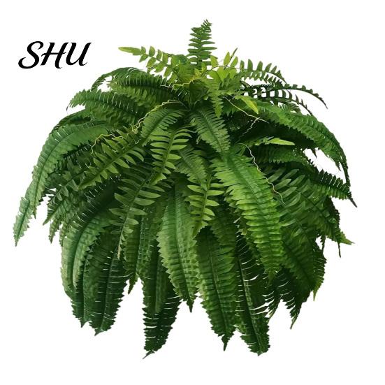 Realistic Faux Fern 1 Set Artificial UV Resistant Home Office Wedding Greenery Eco-friendly Indoor Outdoor Garden Yard Plastic Plants Fake Leaves