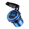 Power Outlet Dual USB LED Light Car Cigarette Lighter Dual USB Charger QC 3.0 Aluminum Alloy Power Plug Outlet Digital Voltmeter