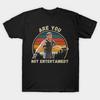 Herren Schwarzes T-Shirt mit Aufdruck Are You Not Entertained? Baumwoll-T-Shirt mit No-Cut-Transferpapier-Druck