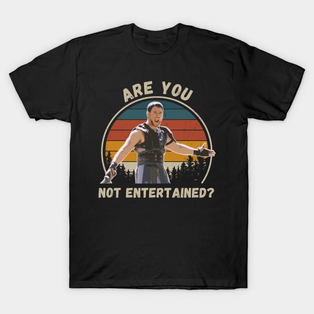 Men Black Print T-shirt Are You Not Entertained? No-Cut Transfer Paper Print Cotton Tshirt 2XL чёрный