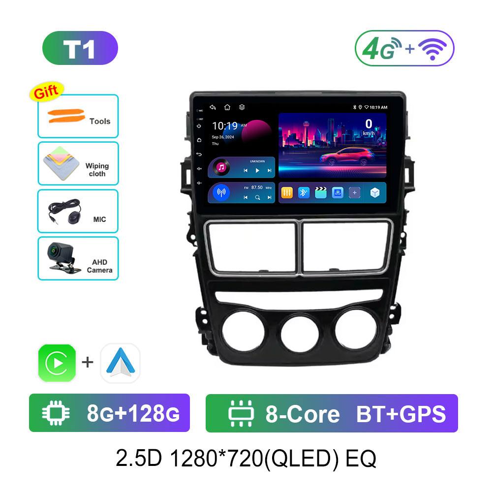 Car Radio Multimedia Player Android 14 Intelligent System for Toyota Vios Yaris 2018 - 2020 GPS 4G WiFi Bluetooth Split Screen