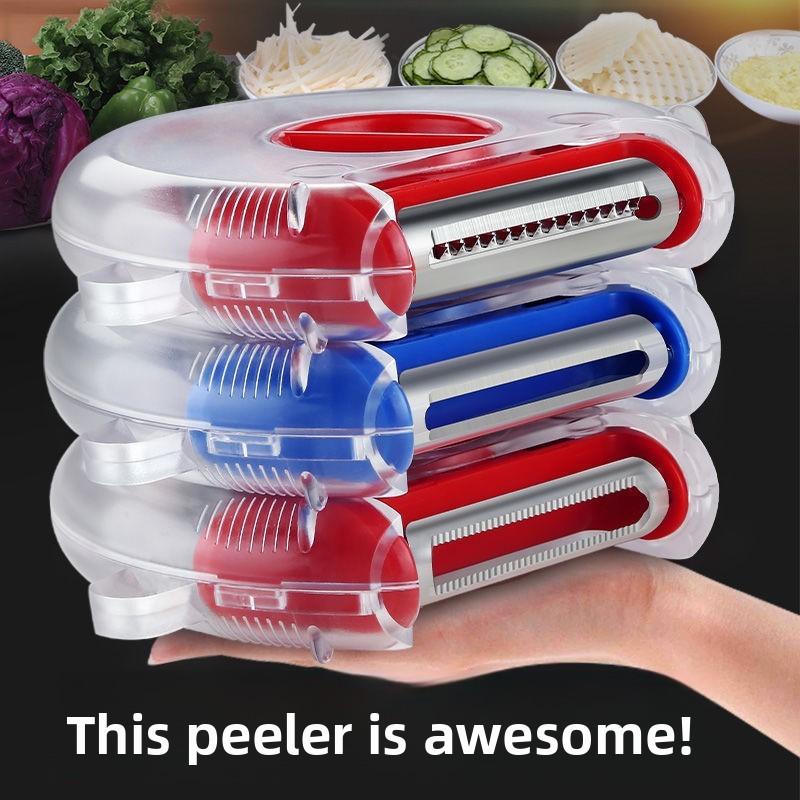 3-in-1 Multi-Functional Kitchen Peeler for Fruits Vegetables, Ergonomic Potato Apple Peeler