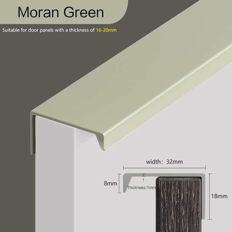 Invisible Kitchen Door Handles EdgePull Handle Closet Door Drawer Colorful Pulls For Furniture Morandi Green Blue Orange