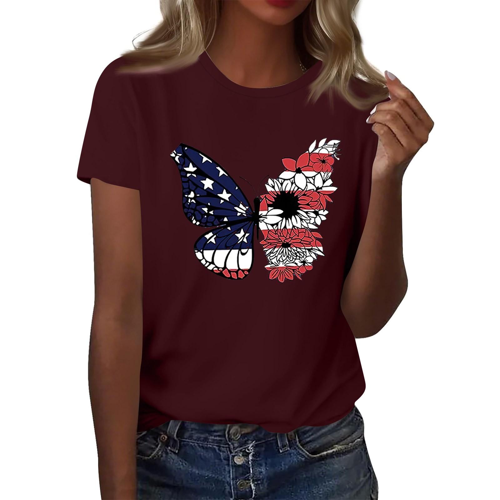 

Женская повседневная футболка с принтом подсолнухов Street Slim Fit с коротким рукавом M красный