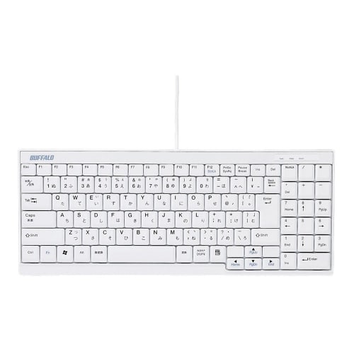 BUFFALO USB Connection Wired Slim Keyboard White BSKBU14WH