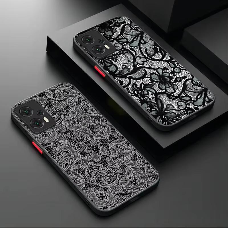 Vintage Lace Floral Pattern Phone Case For Xiaomi Mi 15 T Pro 14T 13T Mi 17 Pro 15 14 13 12 11 Lite 5G Shockproof Cover