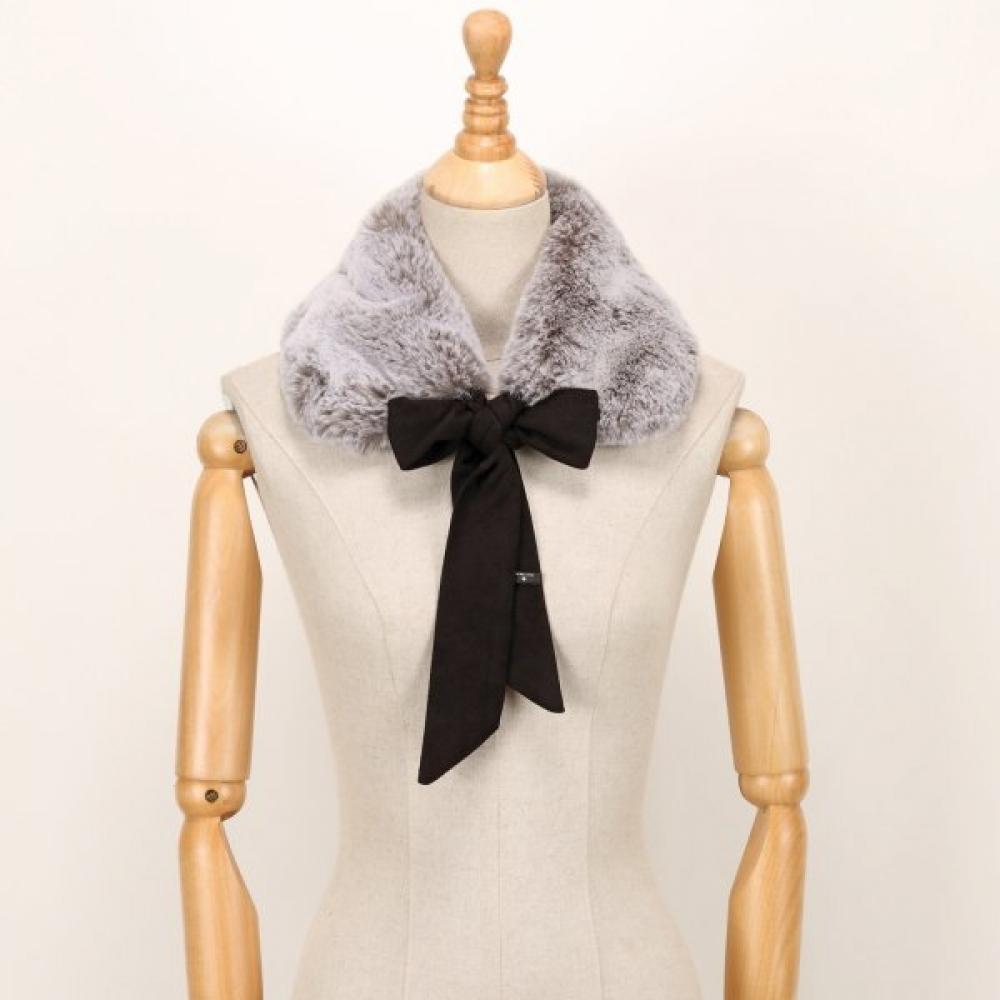 Lala Dark Gray Ribbon Color Scarf  Lalaf261 