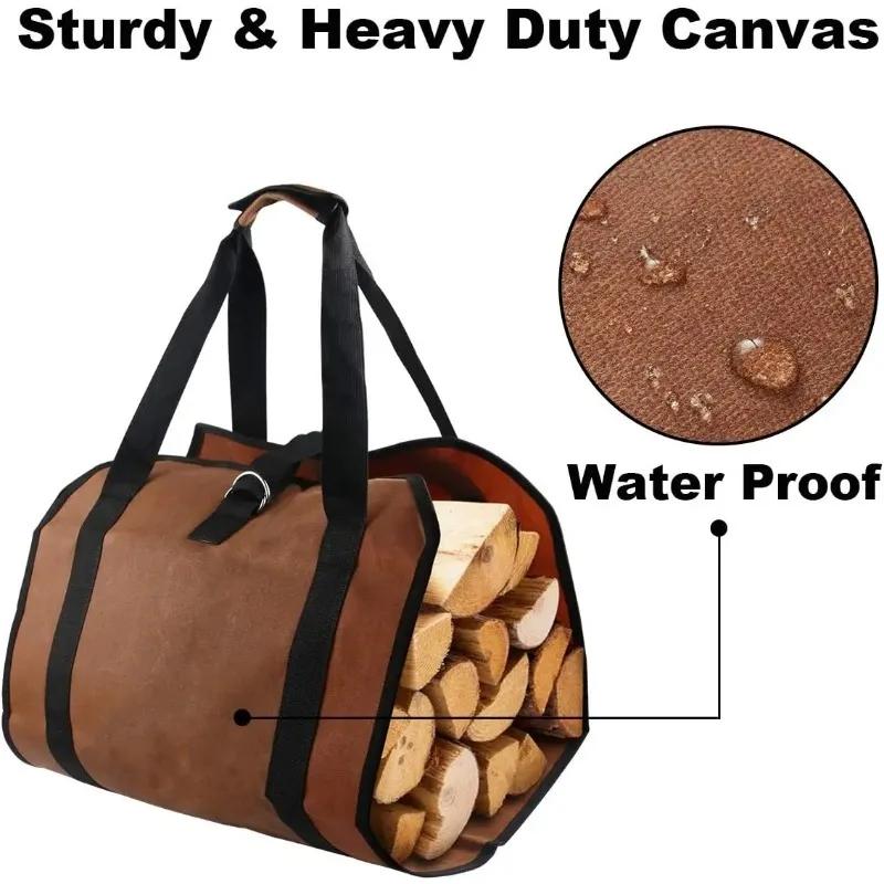 Multipurpose Firewood Storage Bag Water Resistant Tear Resistant Large Log Carrier For Garden Patio Camping Fireplace Outdoor