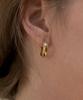 Ound Stitch Silver Bold Ring Earrings
