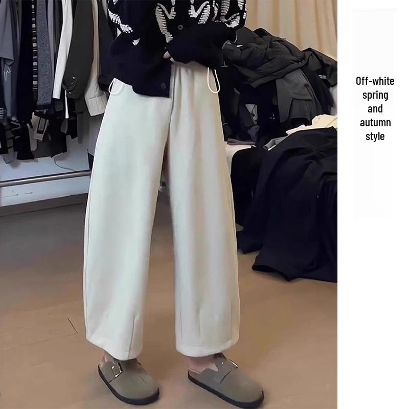 Velvet Maternity Wide-Leg Wool Pants: Autumn/Winter Casual Fashion 3XL