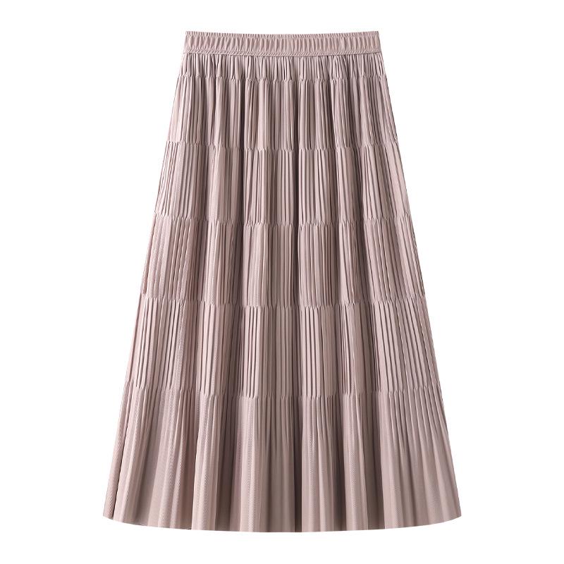 

Women s Pink High-Waisted Pleated Midi Skirt - Spring/Autumn 2025 M