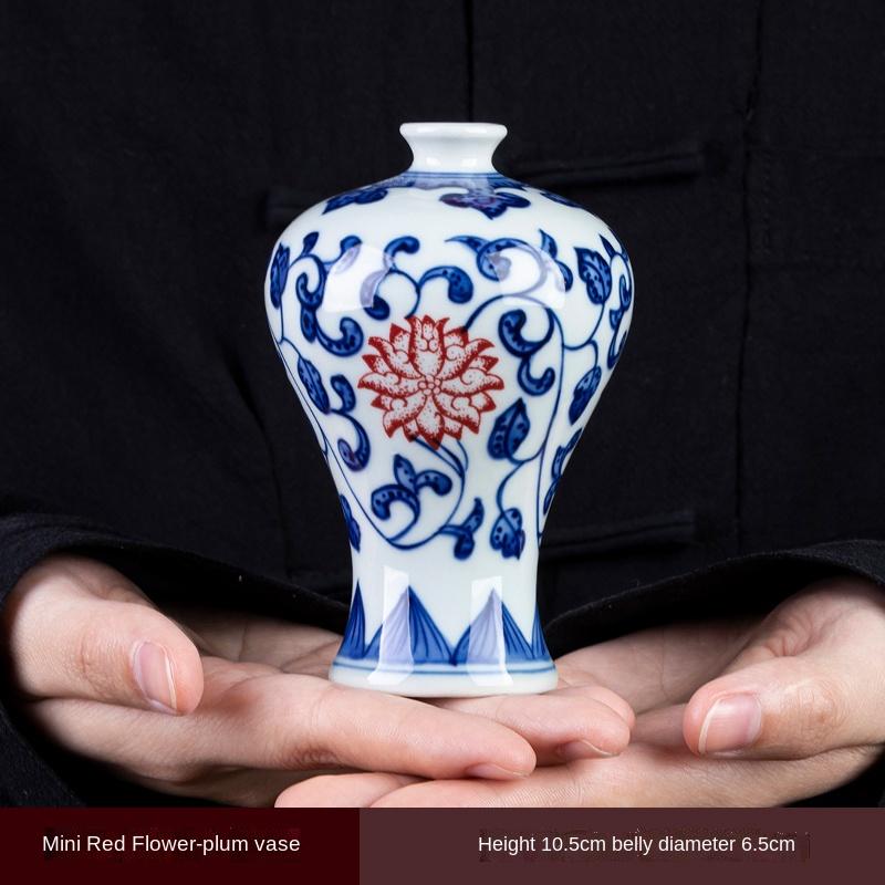 Blue and White Porcelain Sealed Vase Flower Arrangement Container Ceramic Hydroponic Flower Vase Tabletop Decoration Gift Crafts