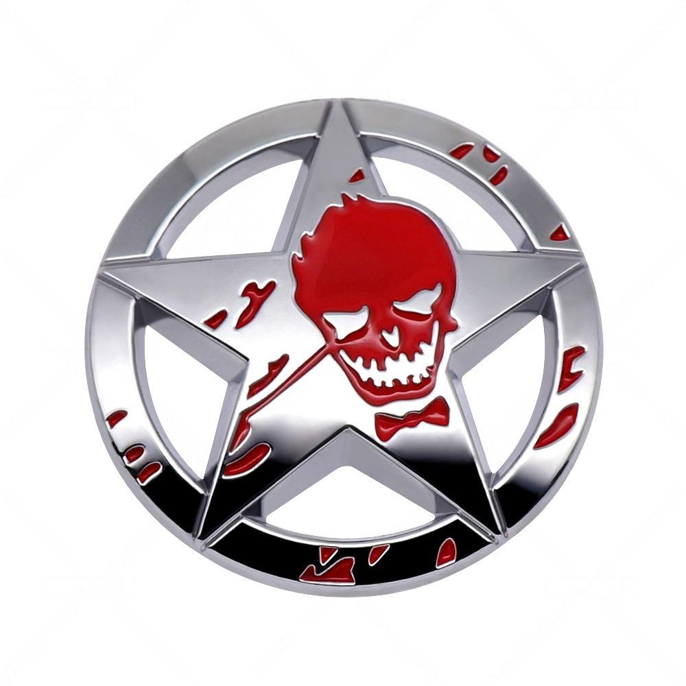 3D Car Metal Skull Logo Modification Decorative Sticker Motorcycle Car Emblem Badge Sticker A1