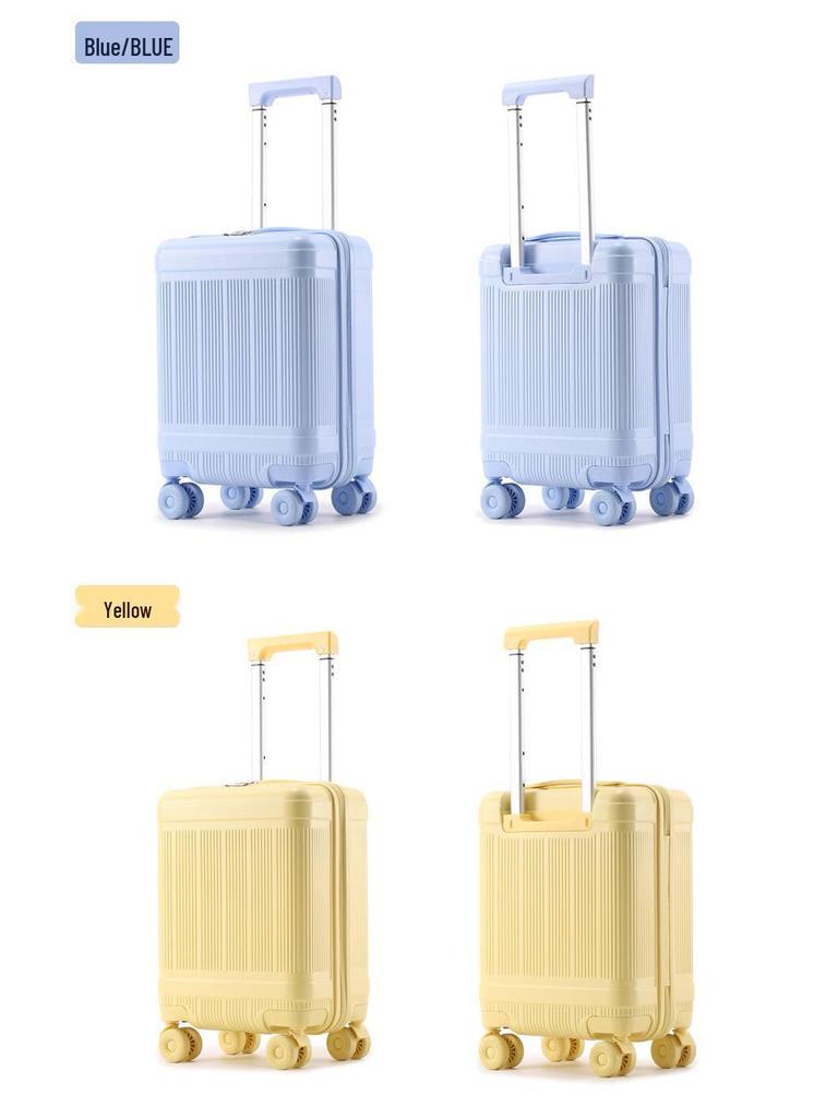 16-Inch Leather Carry-On Suitcase with Universal Wheels - Trolley Case for Men and Women