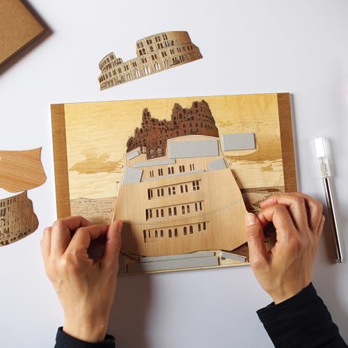 KINOWA "Tower of Babel II" Woodcut Original Handmade Kit, Masterpiece by Bruegel, Made in Japan
