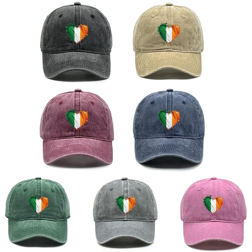 Heart Flag of Ireland Print Adjustable Hats For Woman Solid Color Fashion Snapback Baseball Caps Perfect For Daily Wear