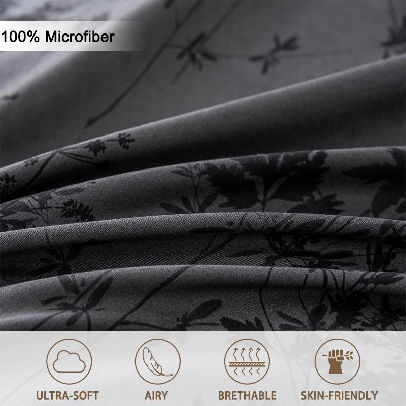 Комплект пододеяльников с принтом узора Zhusheng Kongye, мягкий, приятный к коже, включает 1 пододеяльник и 2 наволочки